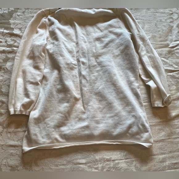 Women’s JCrew Argyle Vneckoff white green, blue sweater - Picture 2 of 3